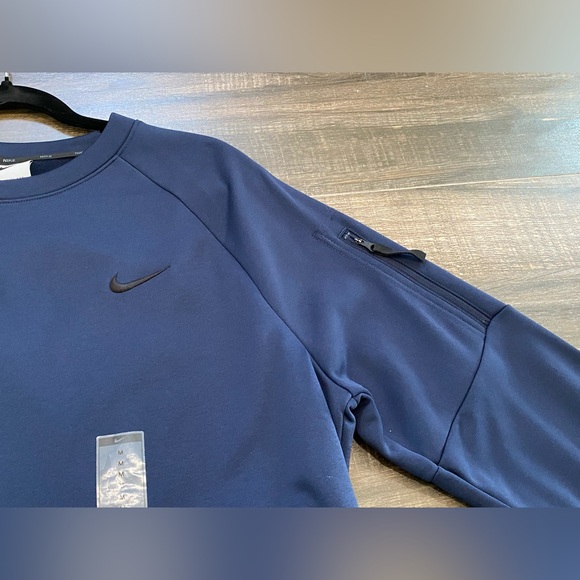 Nike Men's Medium Therma-FIT Fitness Crew - Obsidian (FB8505-451) - Picture 6 of 7